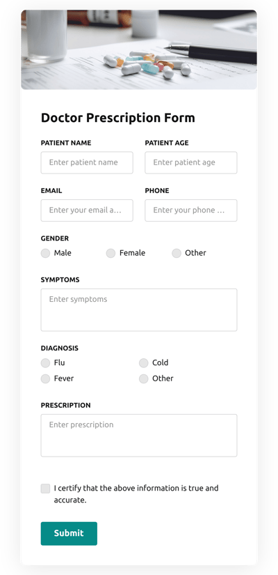 Doctor Prescription Form